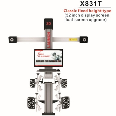PLATFORMA PODNOŚNIKOWA DO USTAWIANIA GEOMETRII KÓŁ 3D I PODNOSZENIA SAMOCHODÓW LAUNCH X831T Classic, czterokolumnowa, o stałej wysokości - ulepszona wersja z dwoma 32-calowymi ekranami