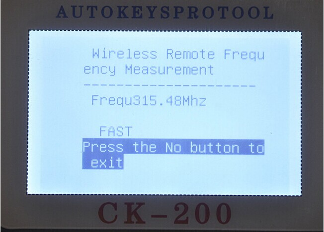 Ekran ekranu programatora klucza CK-200-4