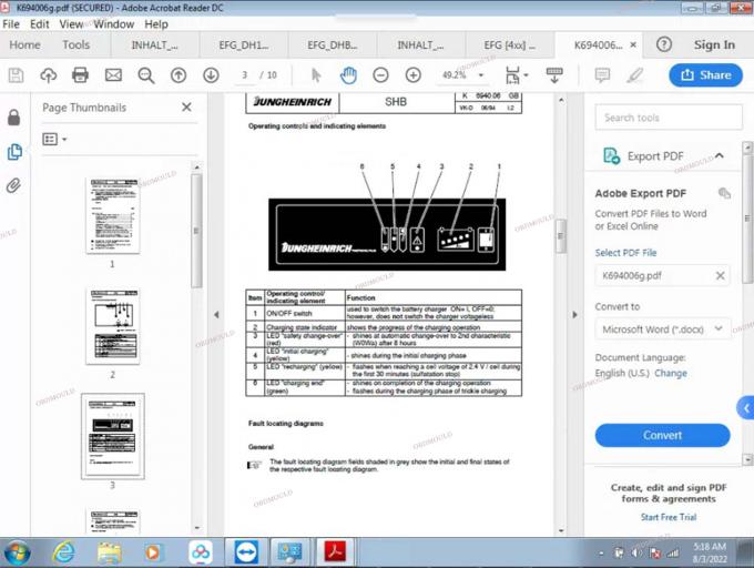 F110 tabletka z For Judit Incado Box Jungheinrich 4 Narzędzie diagnostyczne wózka widłowego z 4.37 częściami oprogramowania Katalog narzędzi diagnostycznych Judit ET EN 32